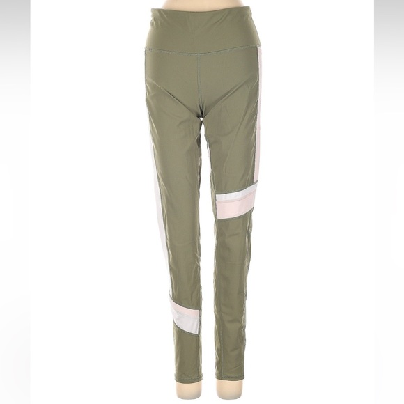 Sweaty Betty Power Block Gym Leggings Sage & Pink Colorblock Women's Size XS - Picture 4 of 10